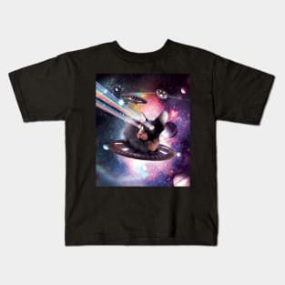 Universe Hairless Cat On UFO Lazer Kids T-Shirt